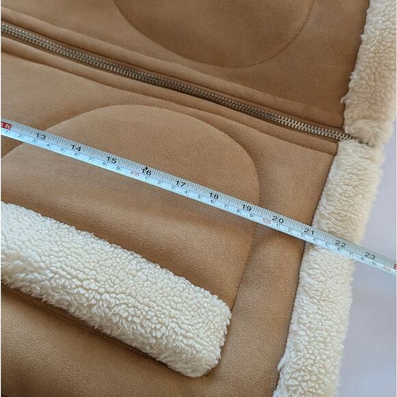 Gap Brown Vegan Suede Sherpa-Trim Full Zip Jacket, size M - Picture 6 of 8